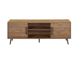 Wafiya Rustic Wood & Black Finish Tv Stand