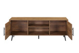 Wafiya Rustic Wood & Black Finish Tv Stand