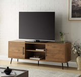 Wafiya Rustic Wood & Black Finish Tv Stand