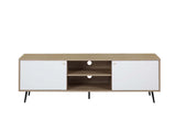 Wafiya Rustic Oak, White & Black Finish Tv Stand