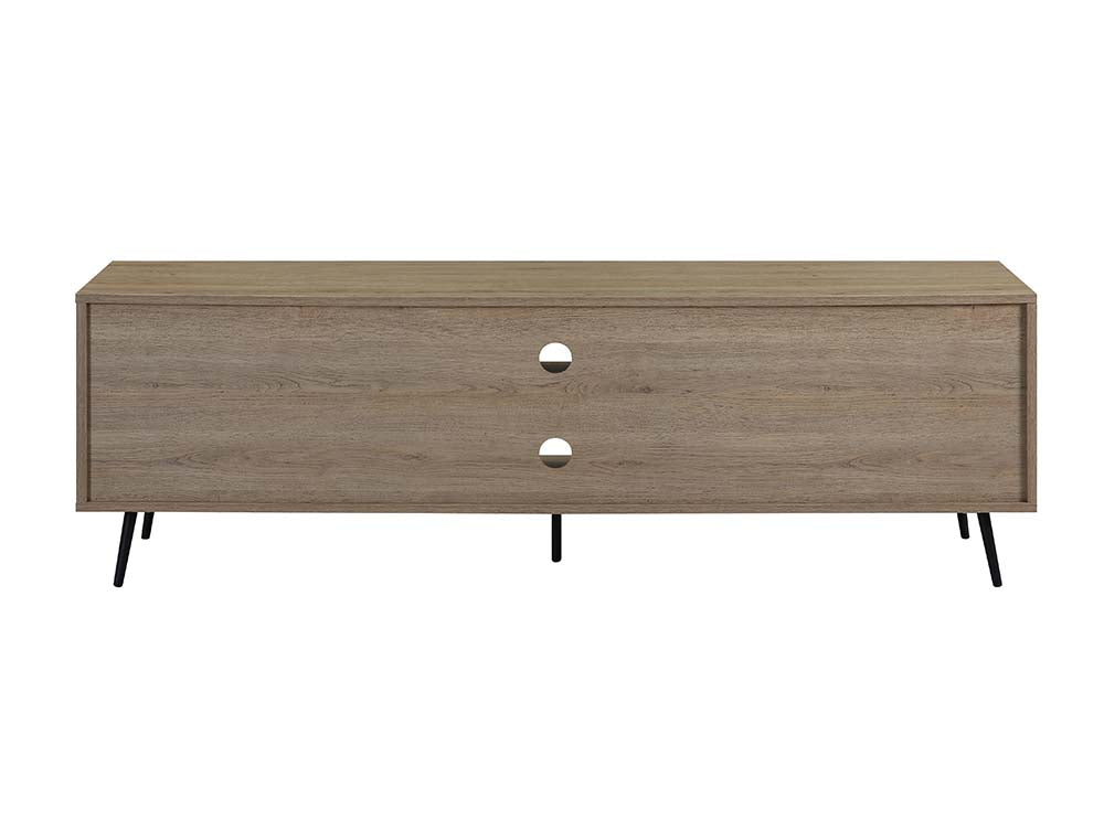 Wafiya Rustic Oak, White & Black Finish Tv Stand