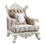 Vanaheim Fabric & Antique White Finish Chair