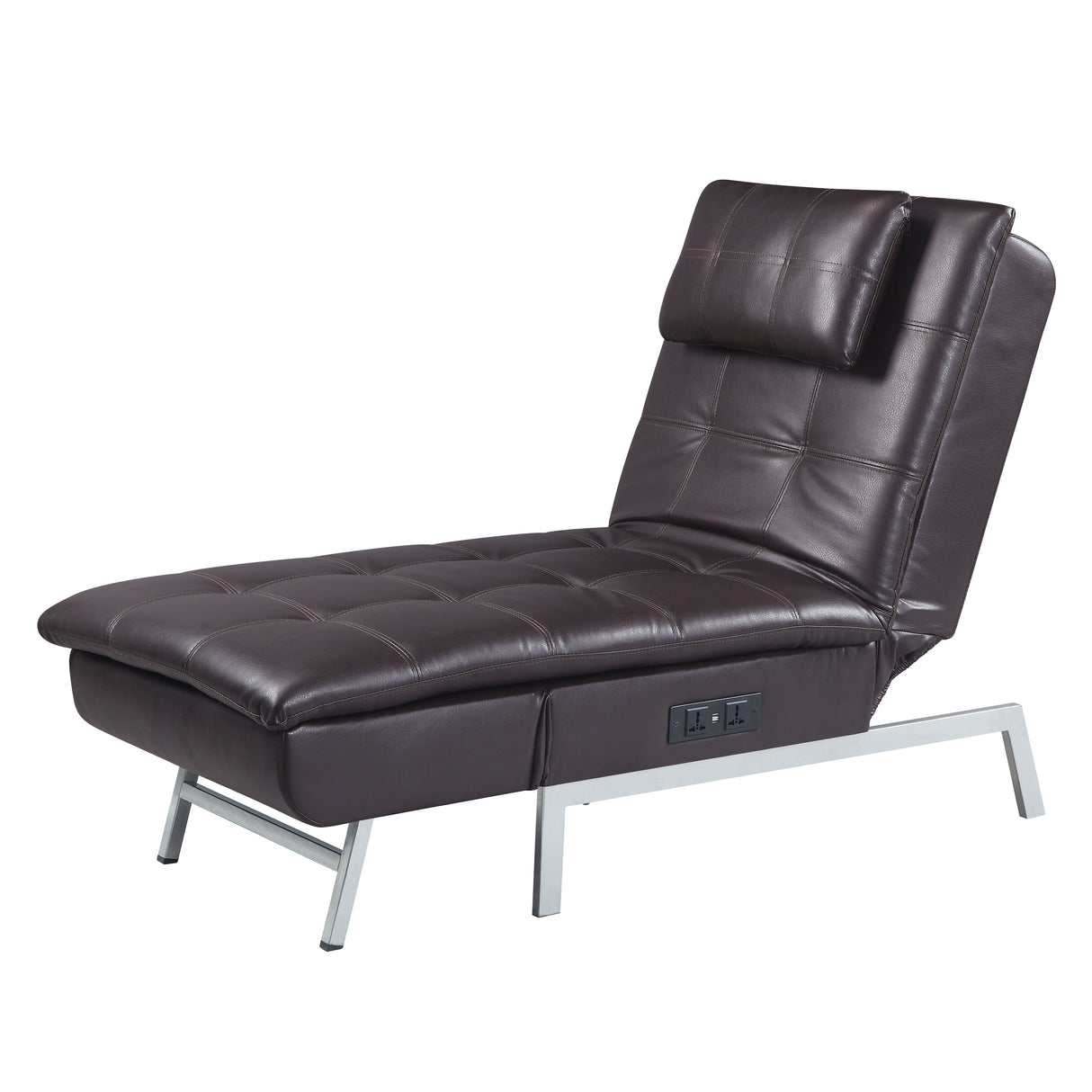 Padilla Brown Synthetic Leather Chaise