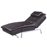 Padilla Brown Synthetic Leather Chaise