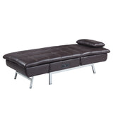 Padilla Brown Synthetic Leather Chaise