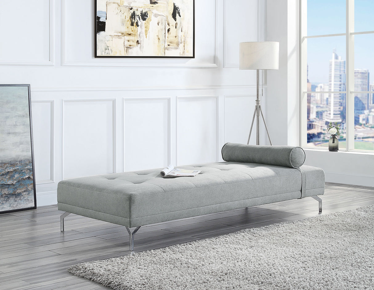 Quenti Gray Melange Velvet Futon