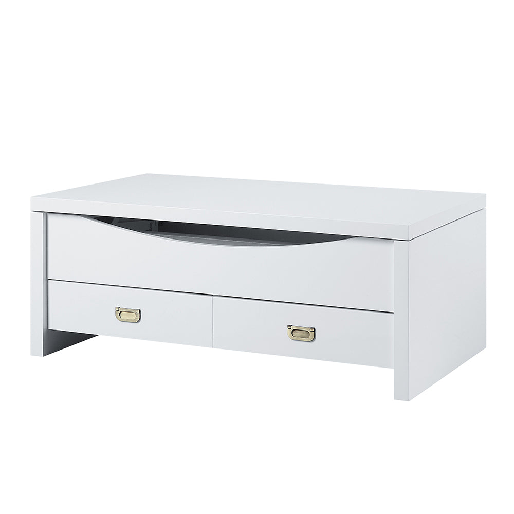 Ramiel High Gloss White Finish Coffee Table