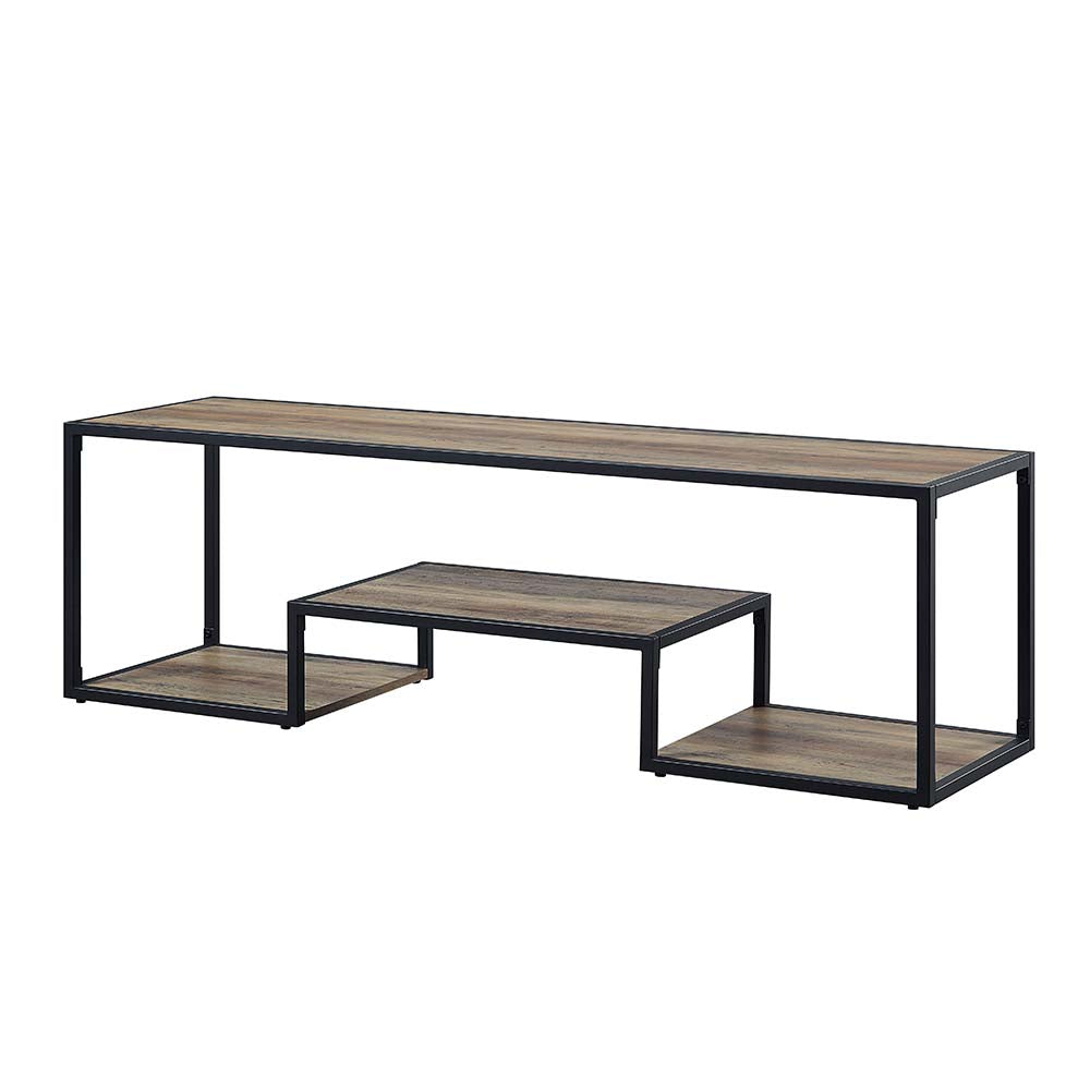 Idella Rustic Oak & Black Finish Tv Stand