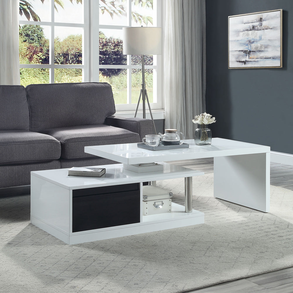 Buck White & Black High Gloss Finish Ii Coffee Table