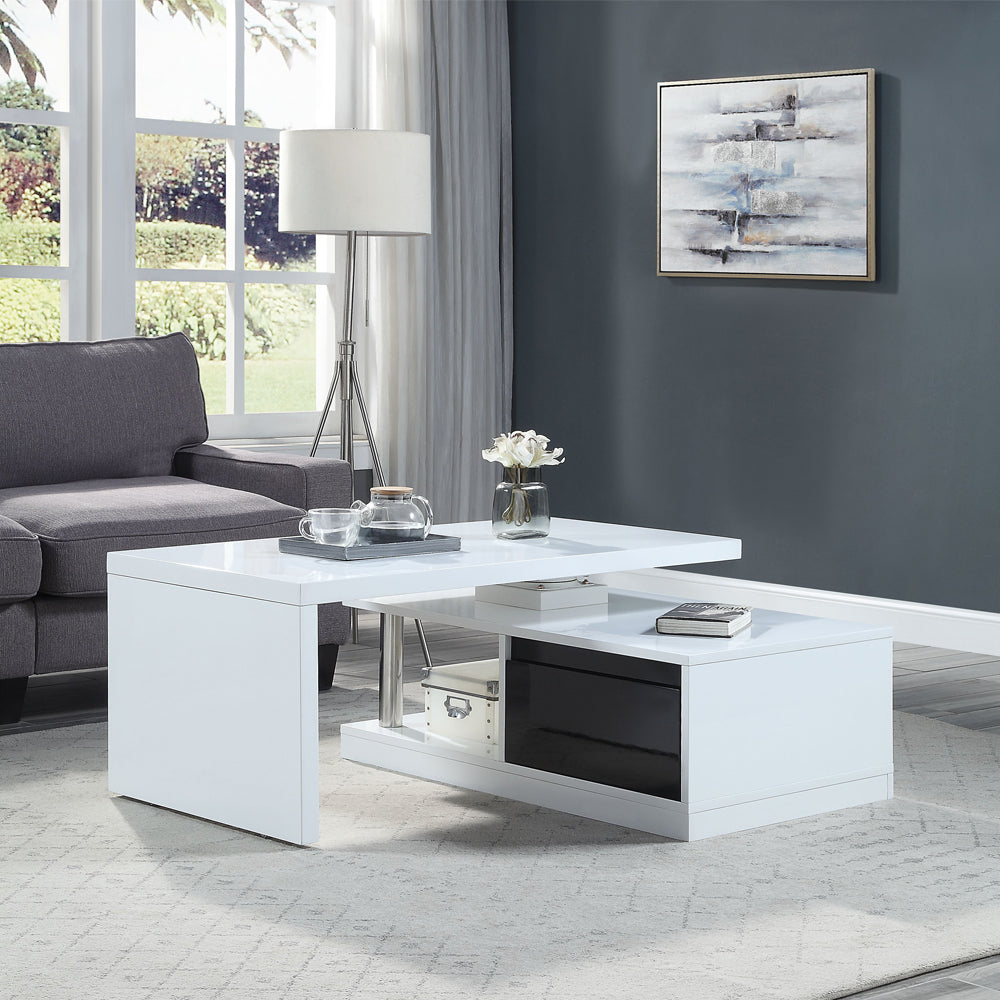 Buck White & Black High Gloss Finish Ii Coffee Table