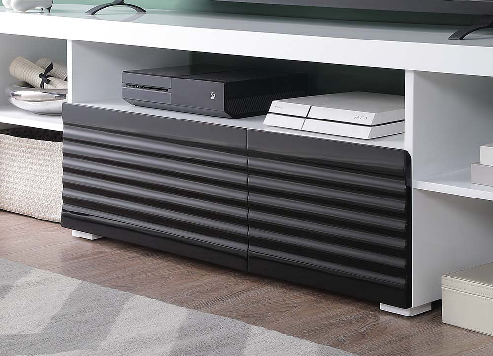 Buck White & Black High Gloss Finish Ii Tv Stand