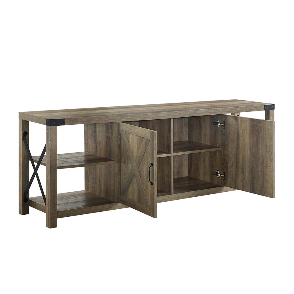 Abiram Rustic Oak Finish Tv Stand