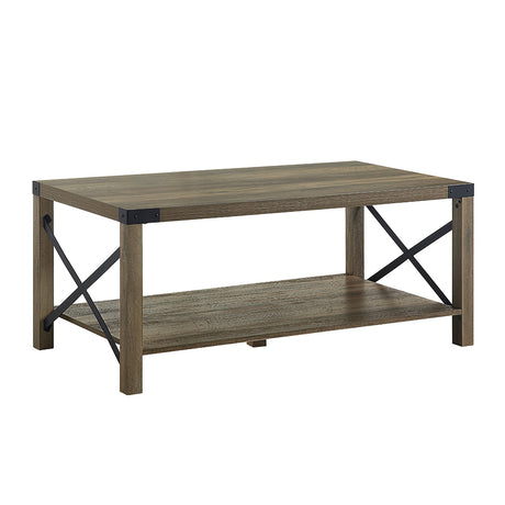 Abiram Rustic Oak Finish Coffee Table