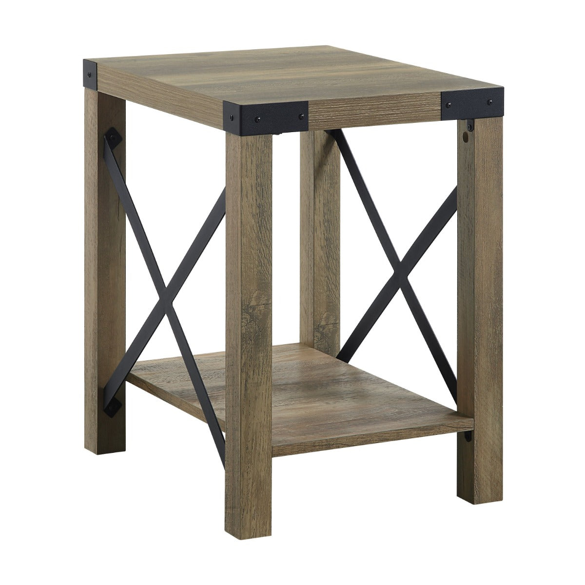 Abiram Rustic Oak Finish End Table