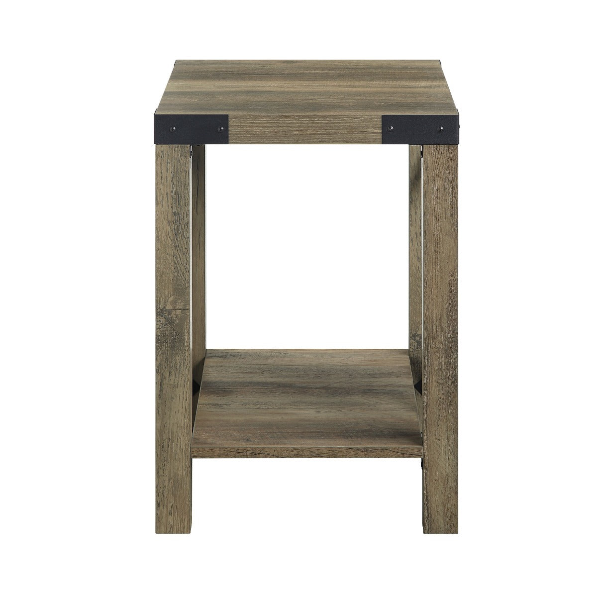 Abiram Rustic Oak Finish End Table