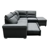 Acoose Gray Fabric Sectional Sofa