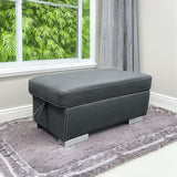 Acoose Gray Fabric Ottoman