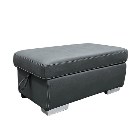 Acoose Gray Fabric Ottoman