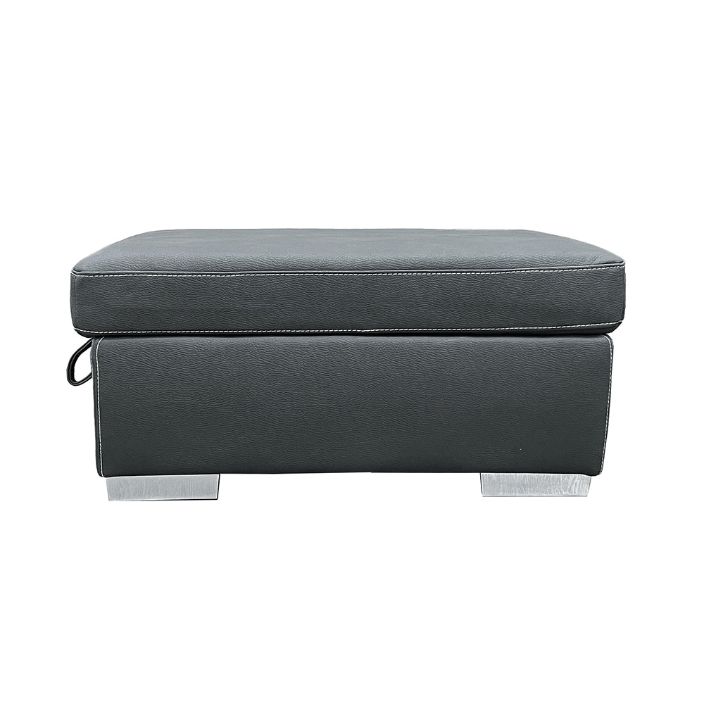 Acoose Gray Fabric Ottoman