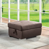 Acoose Brown Fabric Ottoman