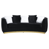 Achelle Black Velvet Sofa