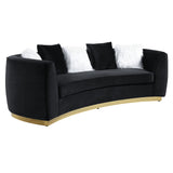 Achelle Black Velvet Sofa