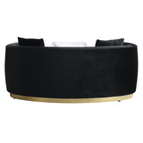 Achelle Black Velvet Loveseat