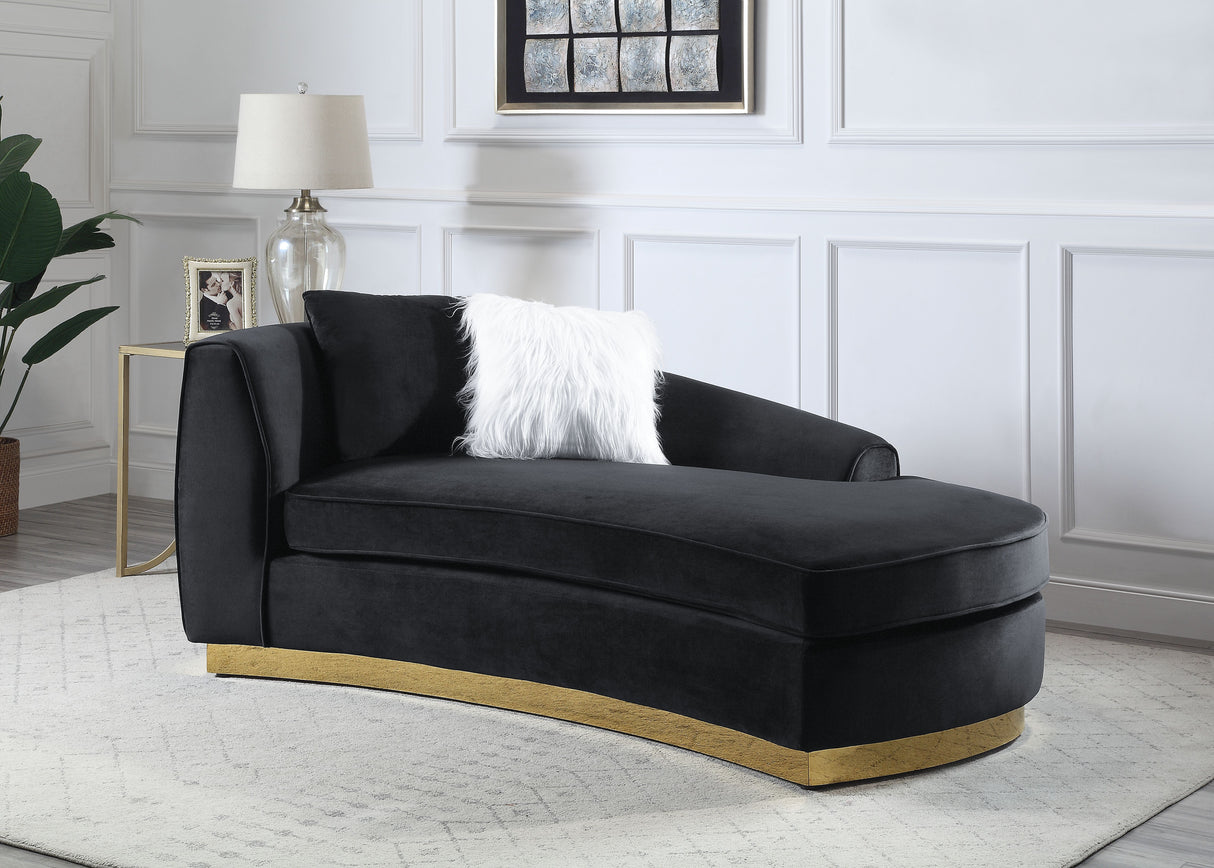 Achelle Black Velvet Chaise