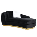 Achelle Black Velvet Chaise