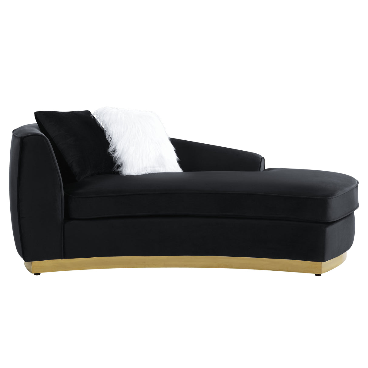 Achelle Black Velvet Chaise