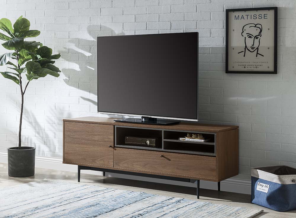 Hattie Rustic Walnut Finish Tv Stand