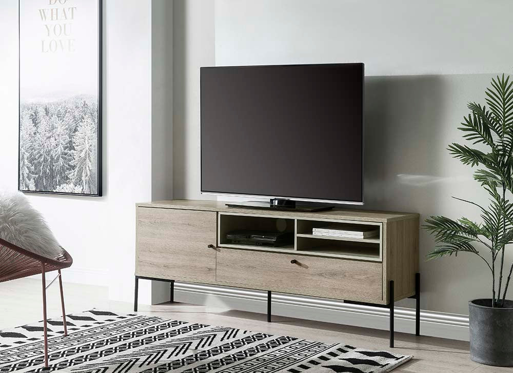 Hattie Rustic Oak Finish Tv Stand