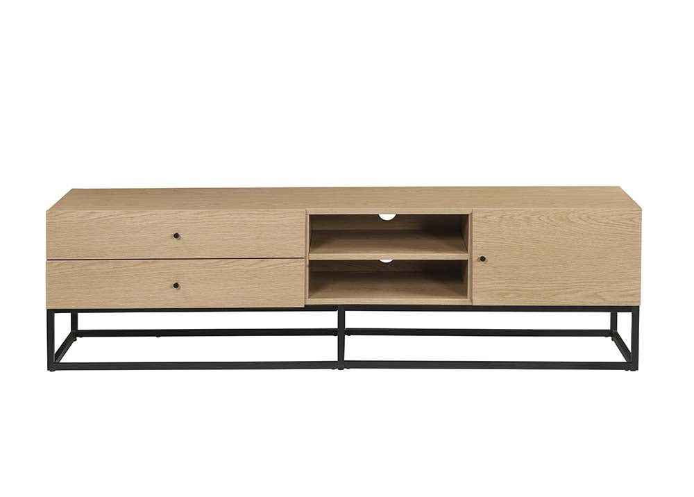 Isha Oak Finish Tv Stand