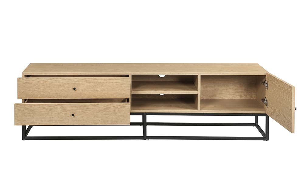 Isha Oak Finish Tv Stand