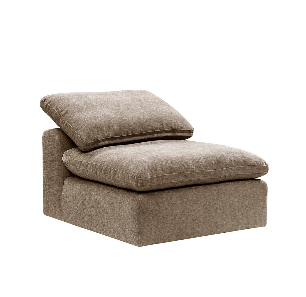 Naveen Beige Linen Armless Chair