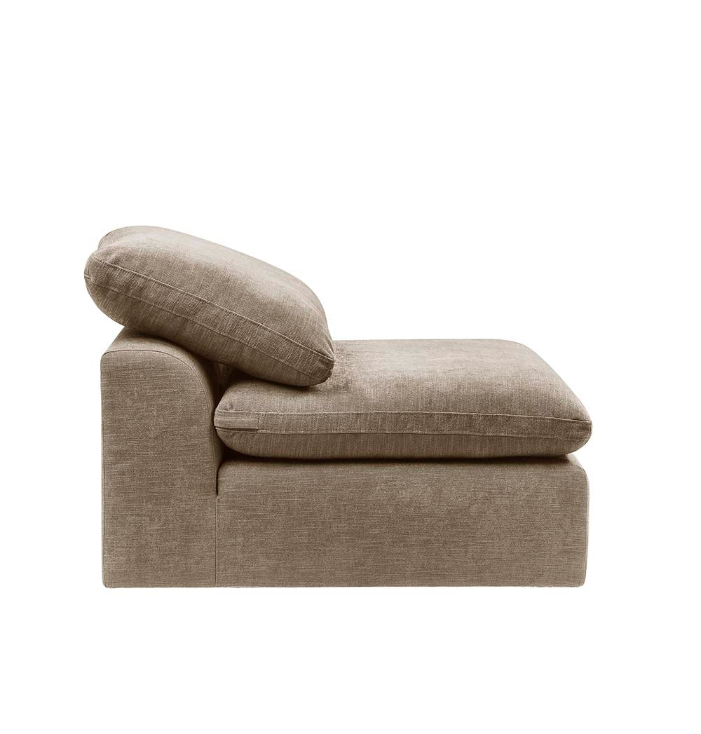 Naveen Beige Linen Armless Chair