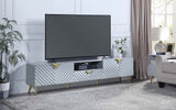 Gaines Gray High Gloss Finish Tv Stand