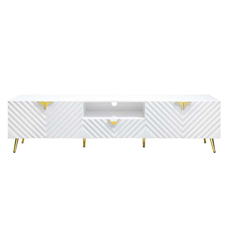 Gaines White High Gloss Finish Tv Stand