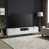 Gaines White High Gloss Finish Tv Stand