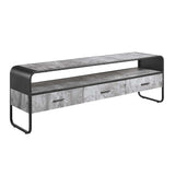 Raziela Concrete Gray & Black Finish Tv Stand