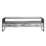 Raziela Concrete Gray & Black Finish Tv Stand