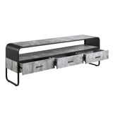 Raziela Concrete Gray & Black Finish Tv Stand