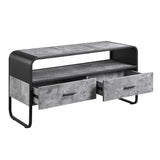 Raziela Concrete Gray & Black Finish Tv Stand