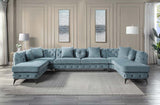 Atronia Deep Green Fabric Sectional Sofa