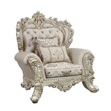 Danae Fabric, Champagne & Gold Finish Chair