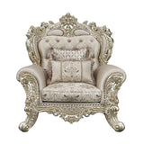 Danae Fabric, Champagne & Gold Finish Chair