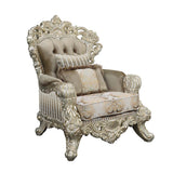 Sorina Velvet, Fabric & Antique Gold Finish Chair