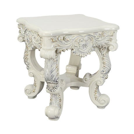 Adara Antique White Finish End Table