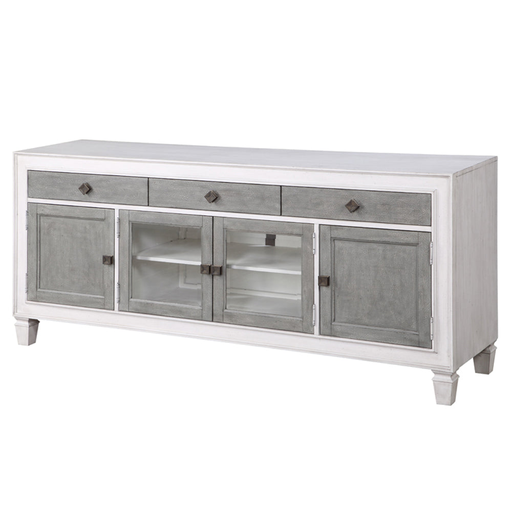 Katia Rustic Gray & Weathered White Finish Tv Stand