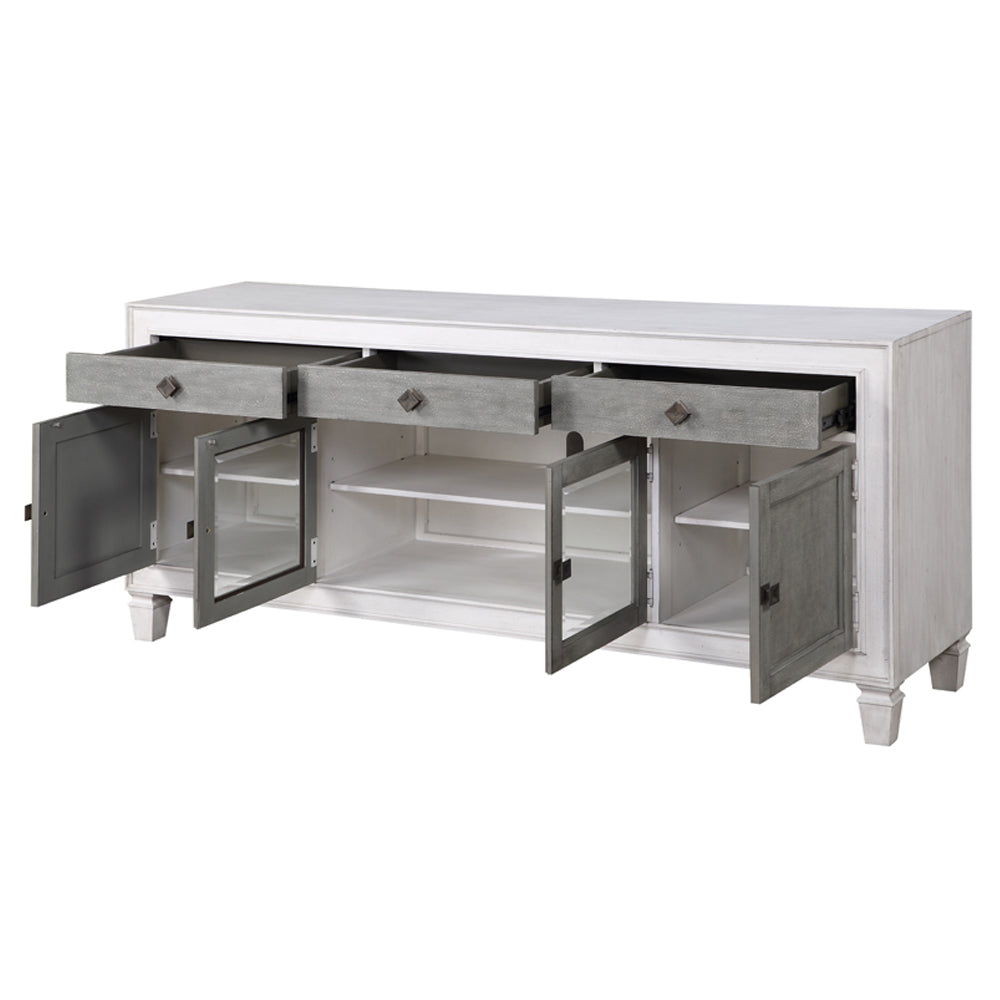 Katia Rustic Gray & Weathered White Finish Tv Stand